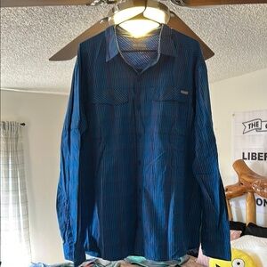 Columbia Blue Casual Button Down Shirt
